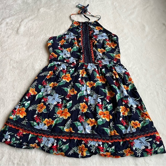 Garage Orange and Blue Halter Sundress - Picture 4 of 8